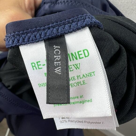 J. Crew Halter Wrap Swim Dress Size 6 Navy Blue Swimsuit - Picture 9 of 12